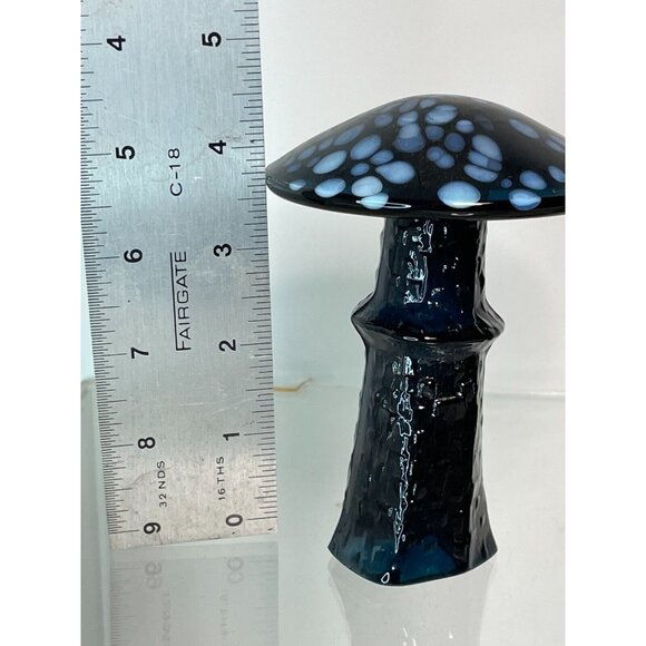 Bo Borgstrom Åseda Ebeling Reuss Blown Glass Mushroom-4.5 in Cobalt-Sweden-NOS - Picture 5 of 8